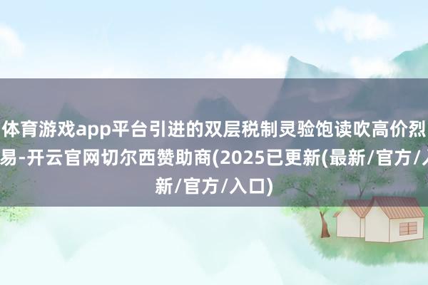 体育游戏app平台引进的双层税制灵验饱读吹高价烈酒交易-开云官网切尔西赞助商(2025已更新(最新/官方/入口)